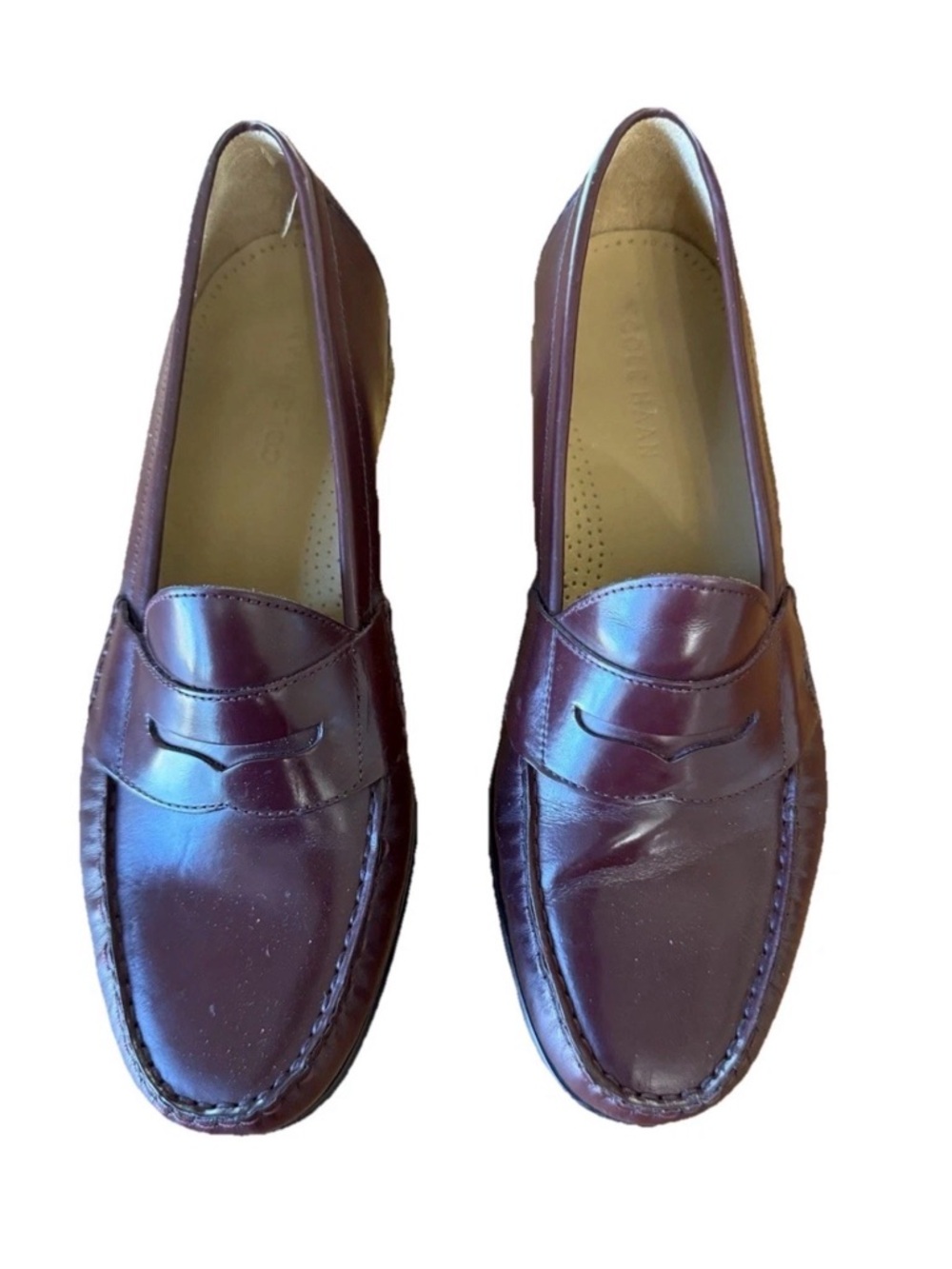 Cole Haan Men's Burgundy Leather Penny Loafers Sz 9.5
